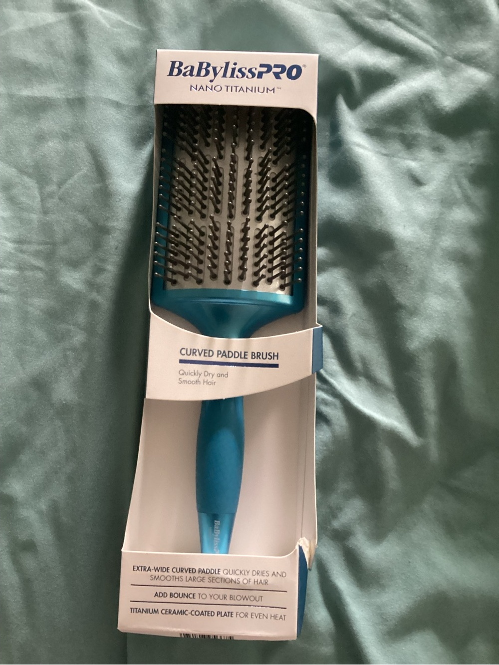 BaByliss Curved Paddle Brush - Teal Blue